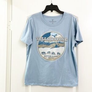 Yellowstone Dutton Ranch Montana light blue short sleeve t-shirt